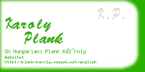 karoly plank business card